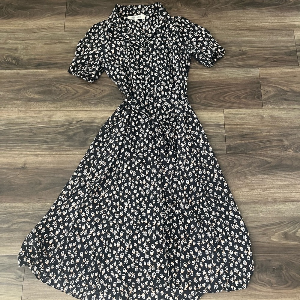Diane Von Furstenberg Black and White Floral Dress